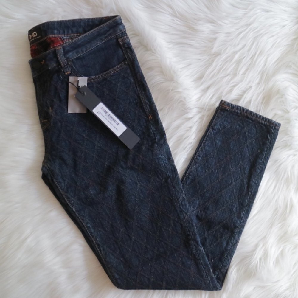 NEW D-ID Mid Rise Fish Nest Skinny Denim Jeans Size 29